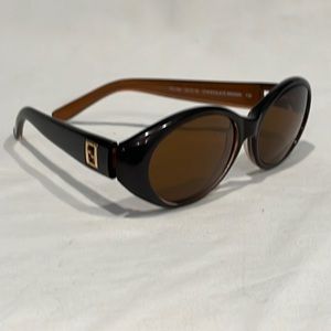Vintage Fendi Occhiali FS196 Chocolate Brown Sunglasses w/Original Case. 1990s?